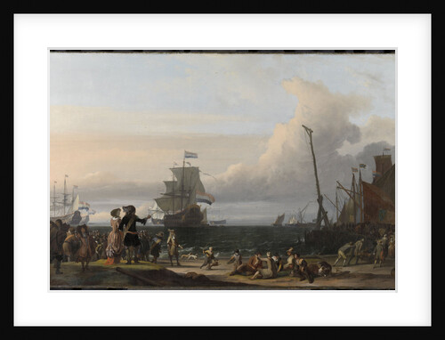 Dutch Ships at anchorage at Texel, in the middle the Golden Lion, the Flagship of Cornelis Tromp, The Netherlands by Ludolf Bakhuysen
