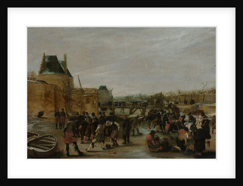 Amusement on the Ice on a Canal, perhaps at the Janspoort in Haarlem, The Netherlands by Hendrick Avercamp