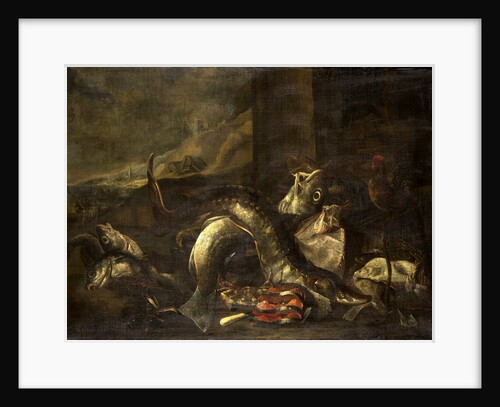Still Life with Fish by R. van Burgh