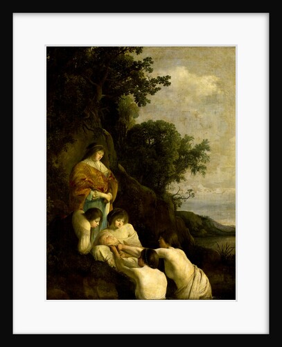 Pharaoh's Daughter Finds Moses in the Bulrushes, Paulus Bor by Cornelis Hendriksz. Vroom