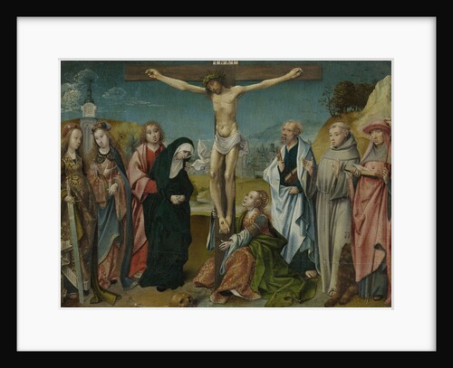 Christ on the Cross with the Virgin, Saint John, Mary Magdalene and Saints Cecilia and Barbara, Francis and Jerome by Cornelis Engebrechtsz