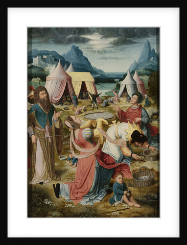 Gathering of Manna, inner, right wing of a triptych by Anonymous