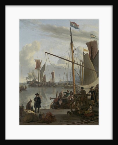 The IJ at Amsterdam, seen from the Mosselsteiger, mussel pier, The Netherlands by Ludolf Bakhuysen
