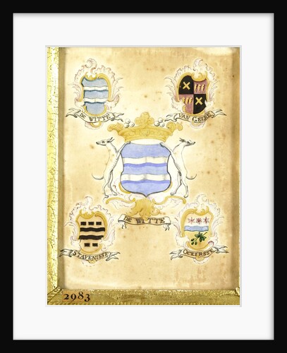 The coat of arms of Anna Jacoba de Witte, wife of Jacob Verheye van Citters, with the coat of arms of her four grandparents by Anonymous