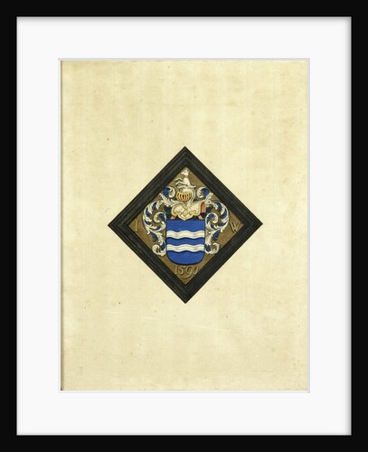 The coat of arms of family de Witte, after a diamond-shaped plate with the initials IW on both sides of the shield and the year 1590 by Anonymous