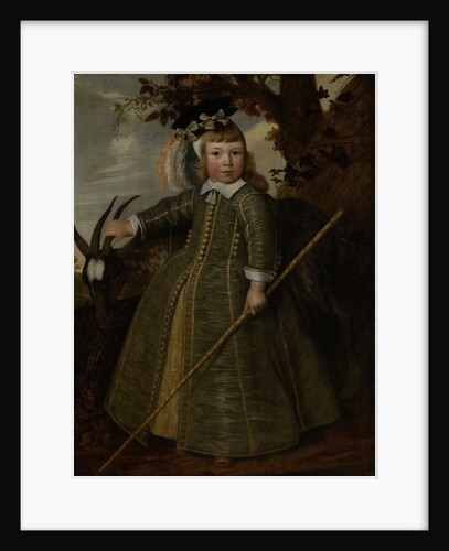 Portrait of a boy with a billygoat by Jan Albertsz. Rotius