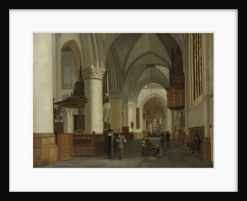 Interior of Church of St. Bavo, Grote Kerk in Haarlem, The Netherlands by Job Adriaensz Berckheyde