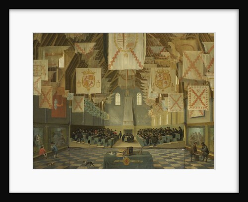 The Ridderzaal of the Binnenhof during the Great Assembly of 1651, The Netherlands, Bartholomeus van Bassen by Anthonie Palamedesz.