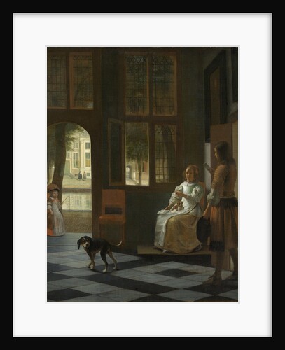 Man Handing a Letter to a Woman in the Entrance Hall of a House by Pieter de Hooch
