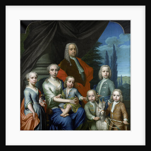Portrait of Willem Philip Kops, Merchant in Haarlem, his Wife, Johanna de Vos, and Children, The Netherlands by Frans Decker
