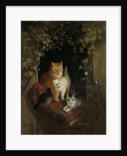 Cat with Kittens by Henriëtte Ronner