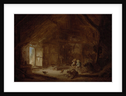 Interior of a Stable with three Children by Isaac van Ostade
