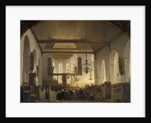 A Service in the Geertekerk, Utrecht, The Netherlands by Johannes Bosboom