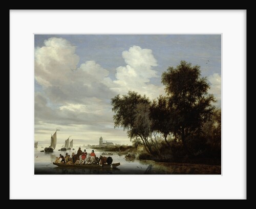 River Landscape with Ferry by Salomon van Ruysdael