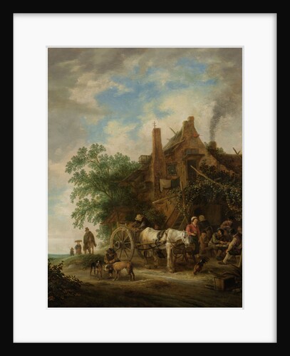 Country inn with horse and wagon by Isaac van Ostade