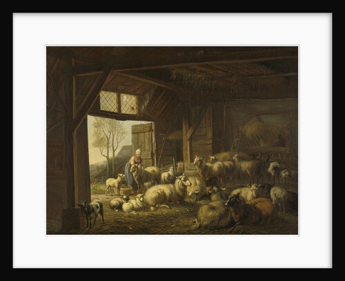 Sheep and Goats in a Stable by Jan van Ravenswaay