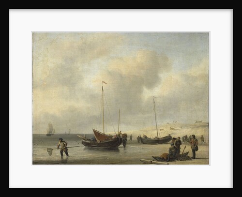 Fishing Boats on Shore, The Shore, Unloading a Fishing Smack by Willem van de Velde II