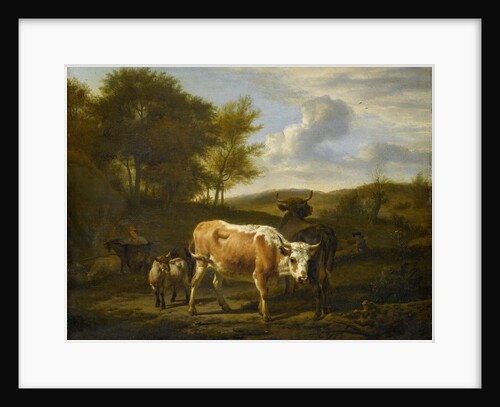 Hilly Landscape with Cows by Adriaen van de Velde