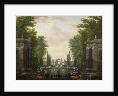 Water Terrace with Statues and Fountains in a Park by Isaac de Moucheron