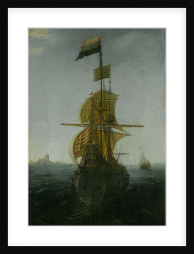 An Amsterdam East Indiaman Sailing Vessel by Abraham de Verwer