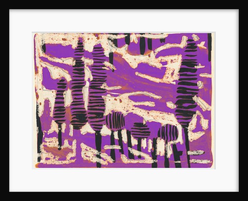 Expressionist landscape with trees and purple sky by Tania Lam