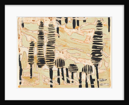 Expressionist landscape with trees and yellow sky by Tania Lam