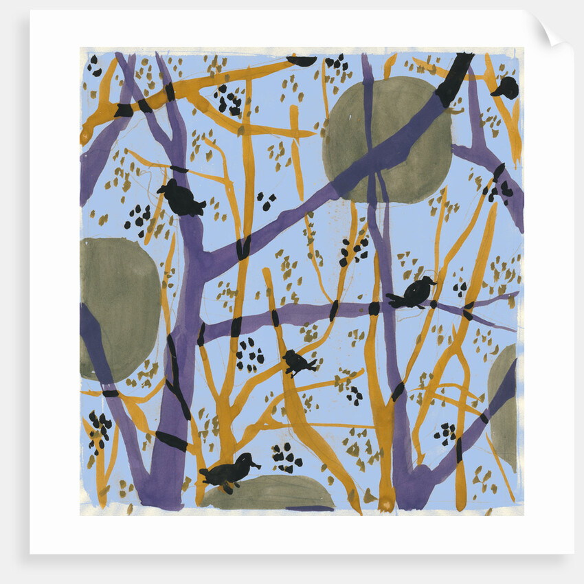 Trees and birds in my garden 3 by Anna Zaliski