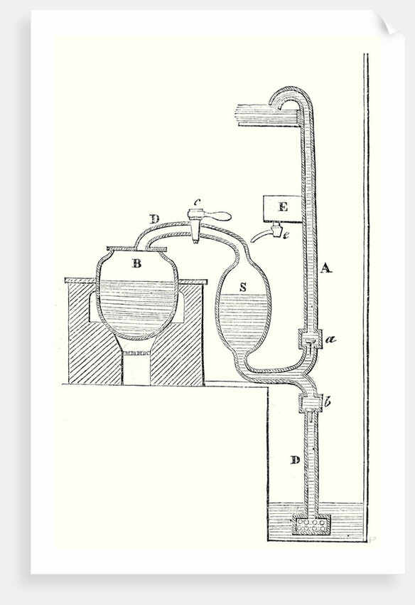 Cross Section of the Steam Engine of Savery by Anonymous