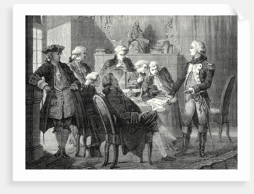 Meeting Held at the Estate of the Marquis Ducrest for Reviewing Plans of the Marquis Jouffroy by Anonymous