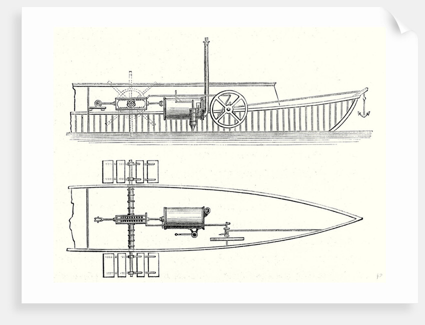 Mechanism of Marquis De Jouffrey's Paddle Steamer's Engine by Anonymous