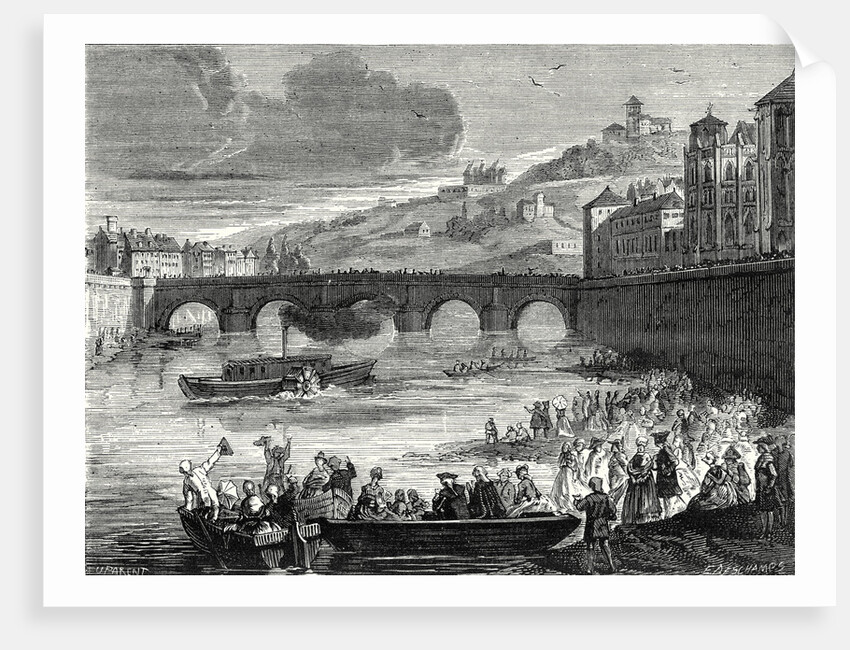 Experiment of the Marquis De Jouffroy on the Saône at Lyon July 15 1783 by Anonymous