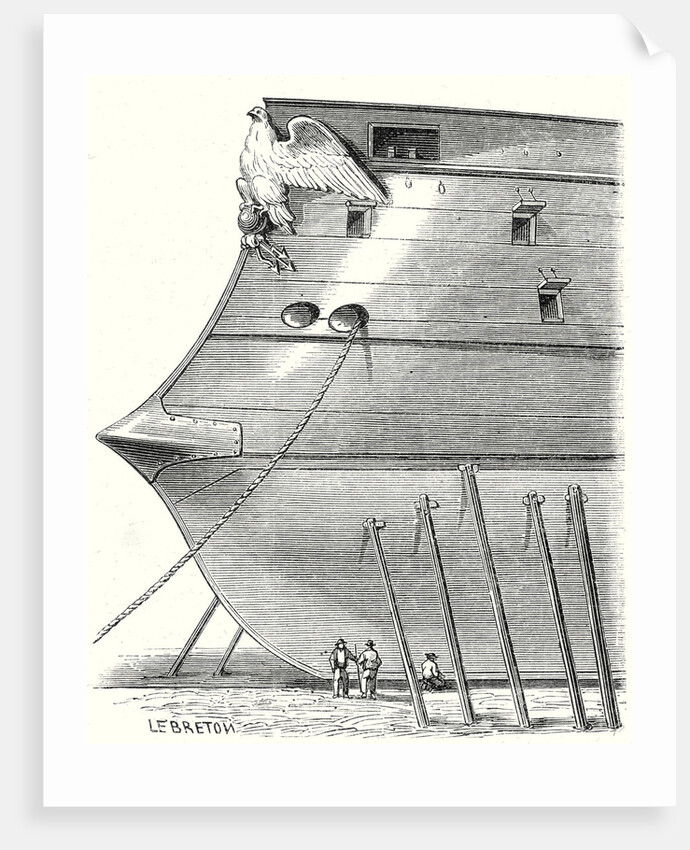 The Front of a Steam-Propelled Ironclad Warship by Anonymous