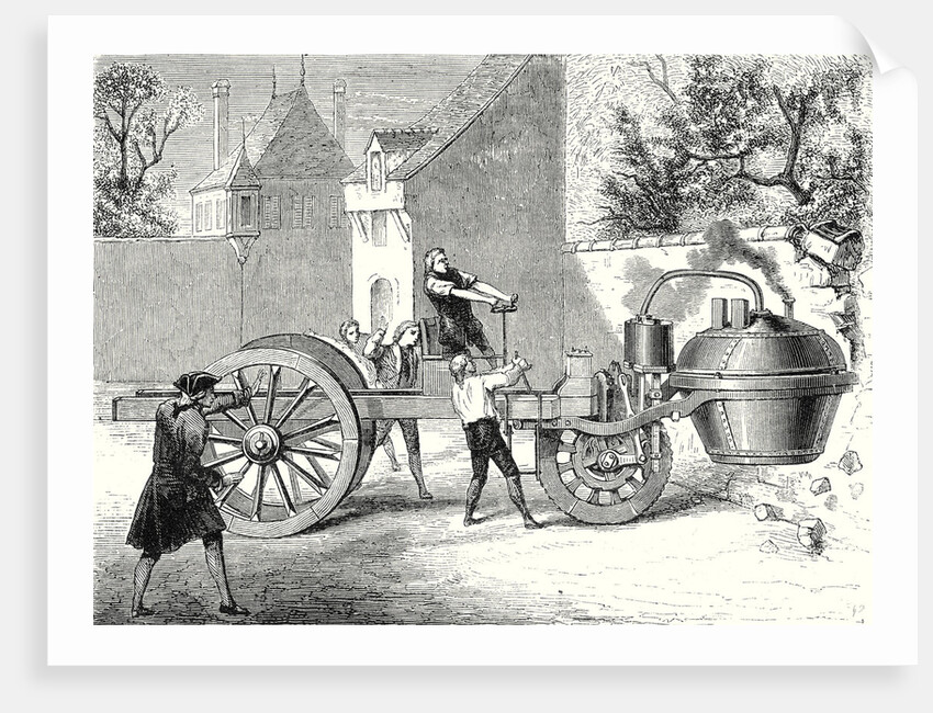 The First Steam Car Tested by the Inventor Cugnot at Arsenal in Paris in 1770 by Anonymous