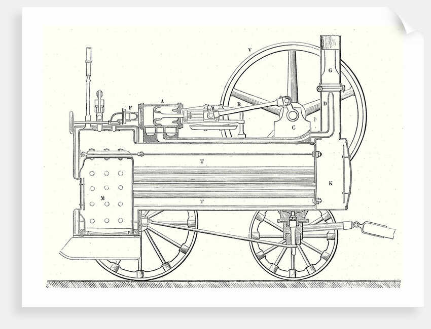 Cross Section of M. Calla's Traction Engine by Anonymous