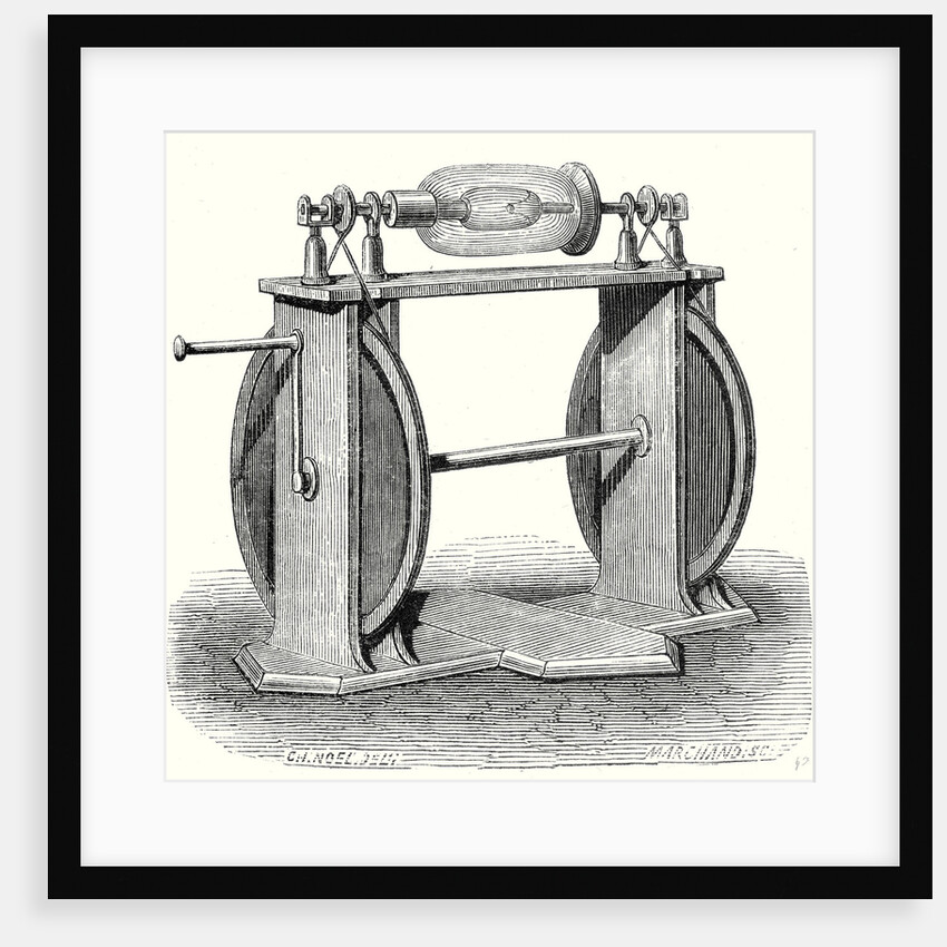 Hauksbee's First Electric Machine by Anonymous