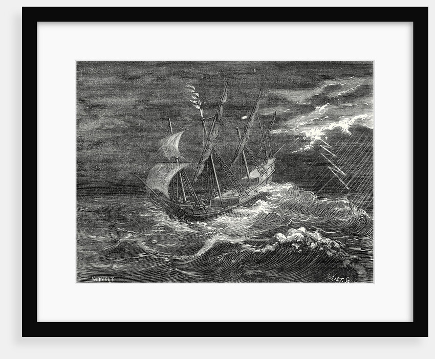 Fire at the Tip of the Mast of Christopher Columbus' Ship by Anonymous