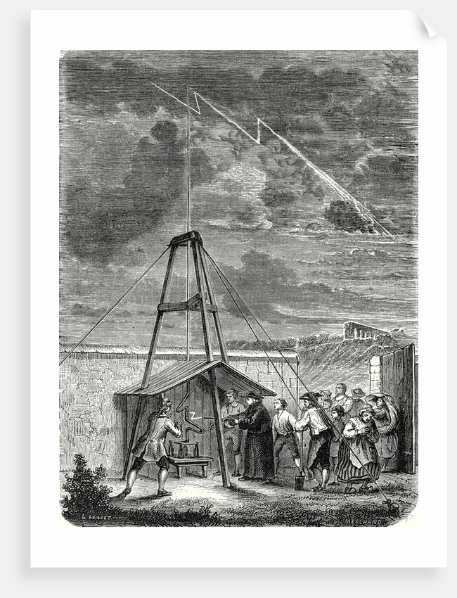 Dalibard's Scientific Experiment Conducted in Marly 10 May 1752. First Demonstration of the Presence of Electricity in Thunderclouds by Anonymous