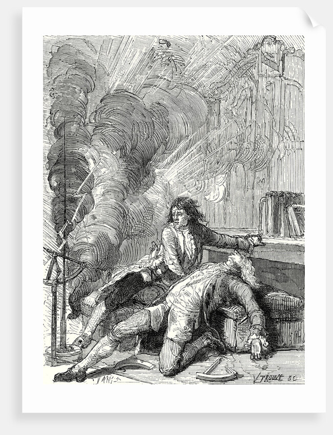 The Physicist Richmann is Struck in His Physics Labaratory in St. Petersburg by the Electricity from a Thundercloud on 6 August 1753 by Anonymous