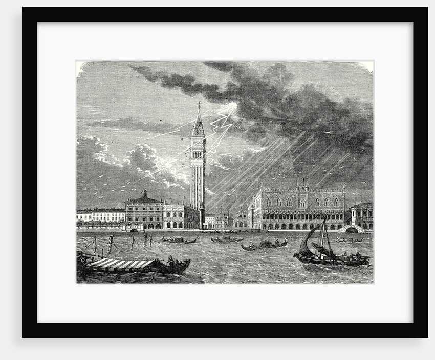 The Tower of St. Mark's in Venice Struck and Damaged by Lightning April 23 1745 by Anonymous