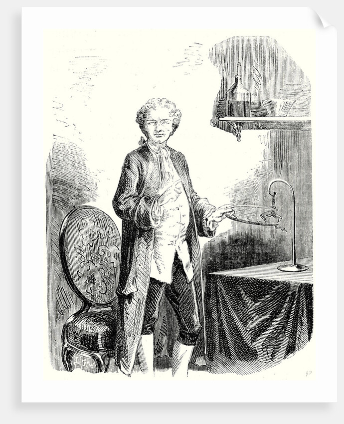 Galvani Causes Contractions in a Frog with a Metal Bow by Anonymous