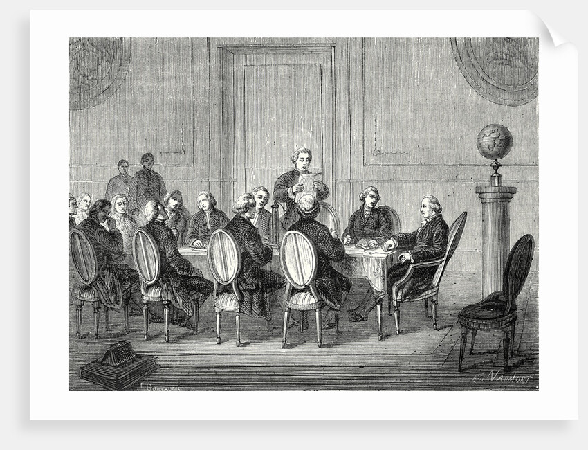 Joseph Banks Reads the Letter of Volta Announcing the Discovery of the Electric Battery Before the 'Royal Society of London' (April 1800) by Anonymous