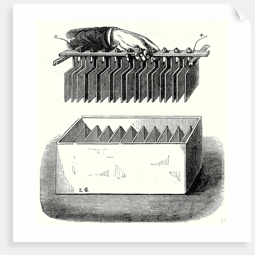 One of the 200 Groups that Make Up Wollaston's Battery Built for Davy at the Royal Institute in London by Anonymous
