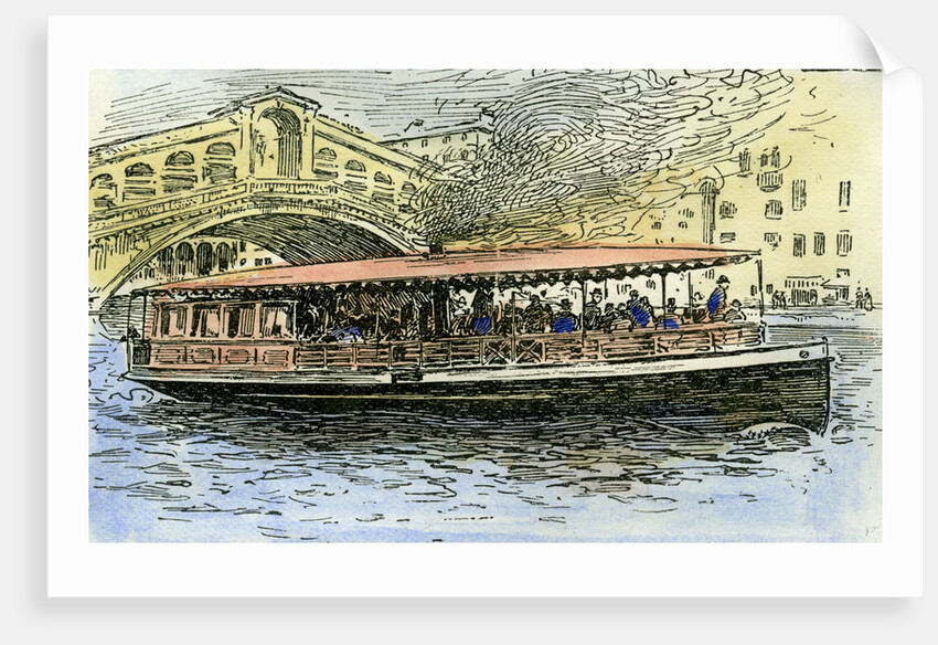 Venice Canal Steamboat Italy 1892 by Anonymous