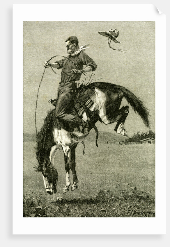 A Bronco Buster Riding a Bucking Horse 1891 USA by Anonymous