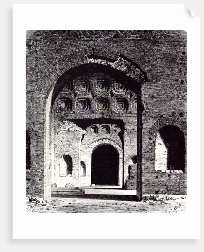 Rome Italy 1875 Interior of the Basilica of Constantine. by Anonymous