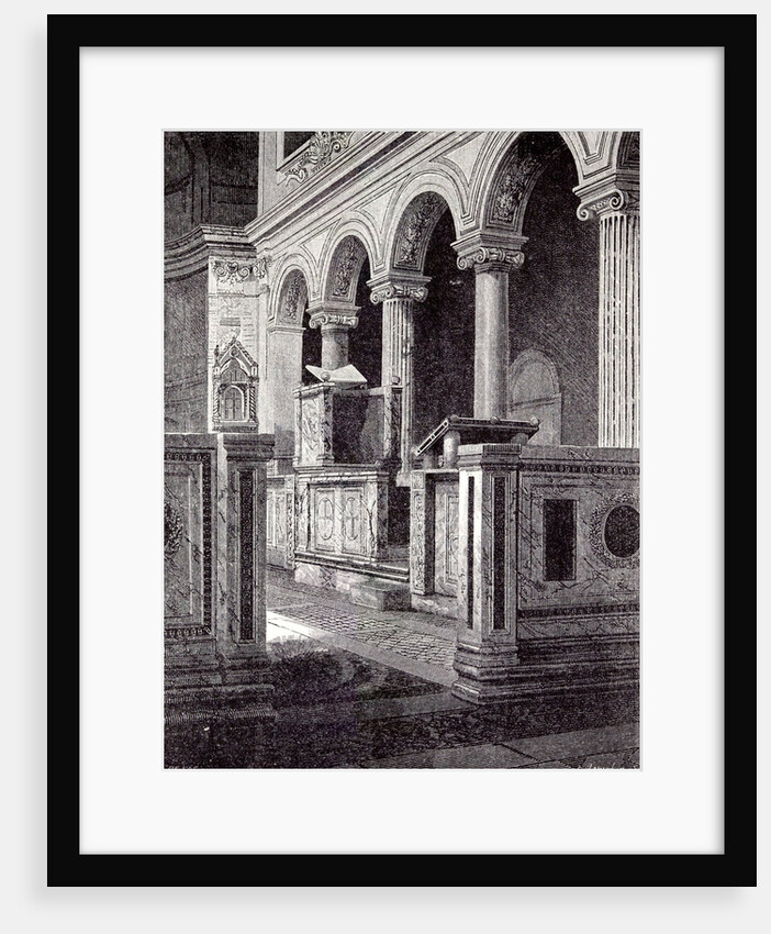 Rome Italy 1875 Pulpit of the Epistle at the Clement's by Anonymous