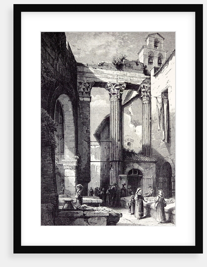Rome Italy 1875 Portico of Octavia Side of the Pescheria by Anonymous