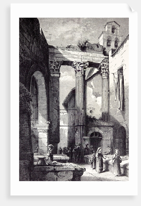 Rome Italy 1875 Portico of Octavia Side of the Pescheria by Anonymous