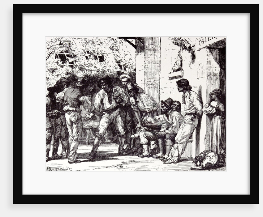 Rome Italy 1875 Romans Playing at Mora by Anonymous