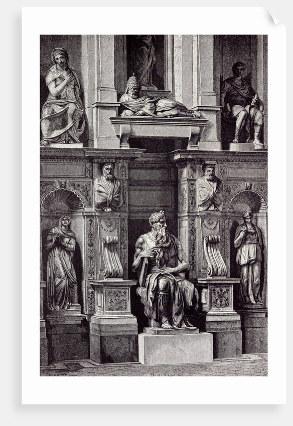 Rome Italy 1875 Mausoleum of Julius II. The Moses of Michelangelo by Anonymous